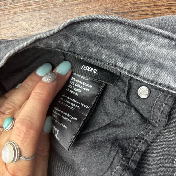 Paige Federal Straight Jeans Faded Black Stretch Men’s Size 33 - Picture 7 of 12